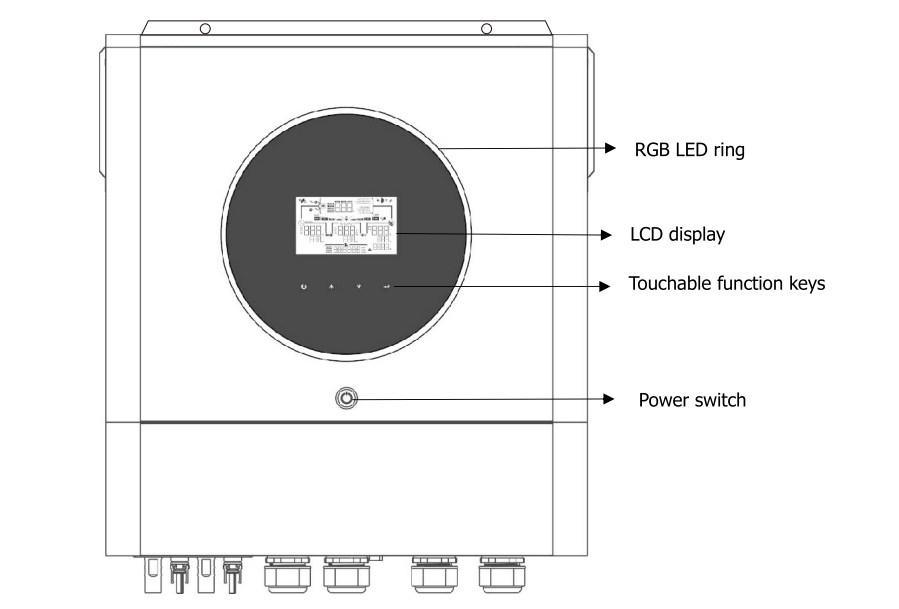 Lk New Solar Inverter 8000W 11000W 230V 48V Pure Sine Wave Converter RS232 Power Supply Optional Touch Screen