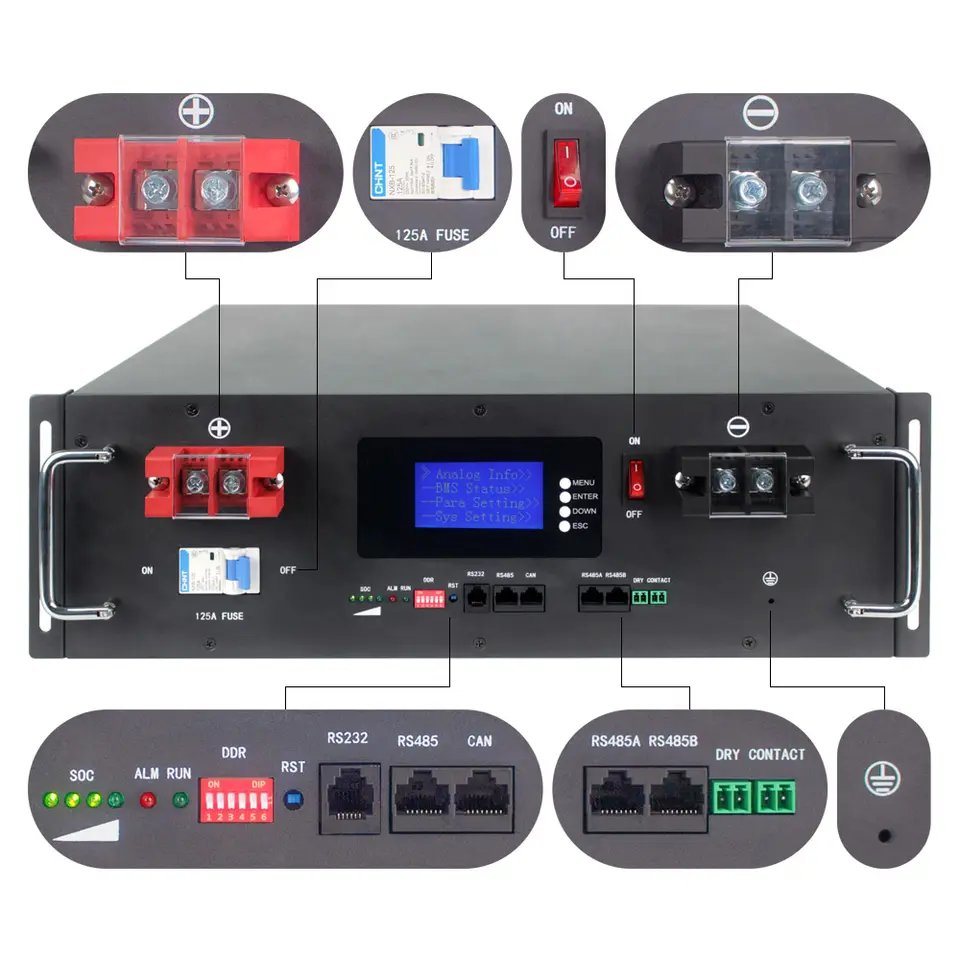 Self-Sustaining Residential Solar Energy - 48V 200ah Lithium Battery Storage in a Cabinet