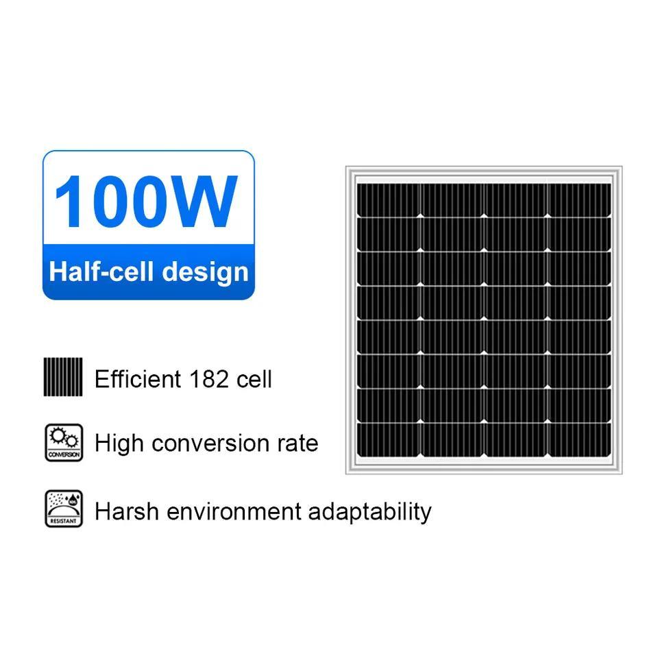 100W 200W 300W 400W 540W 550W 12V 18V 30V 34V 40V Light Solar Modul Modules Panels with Inverter Sola Rbattery Charger