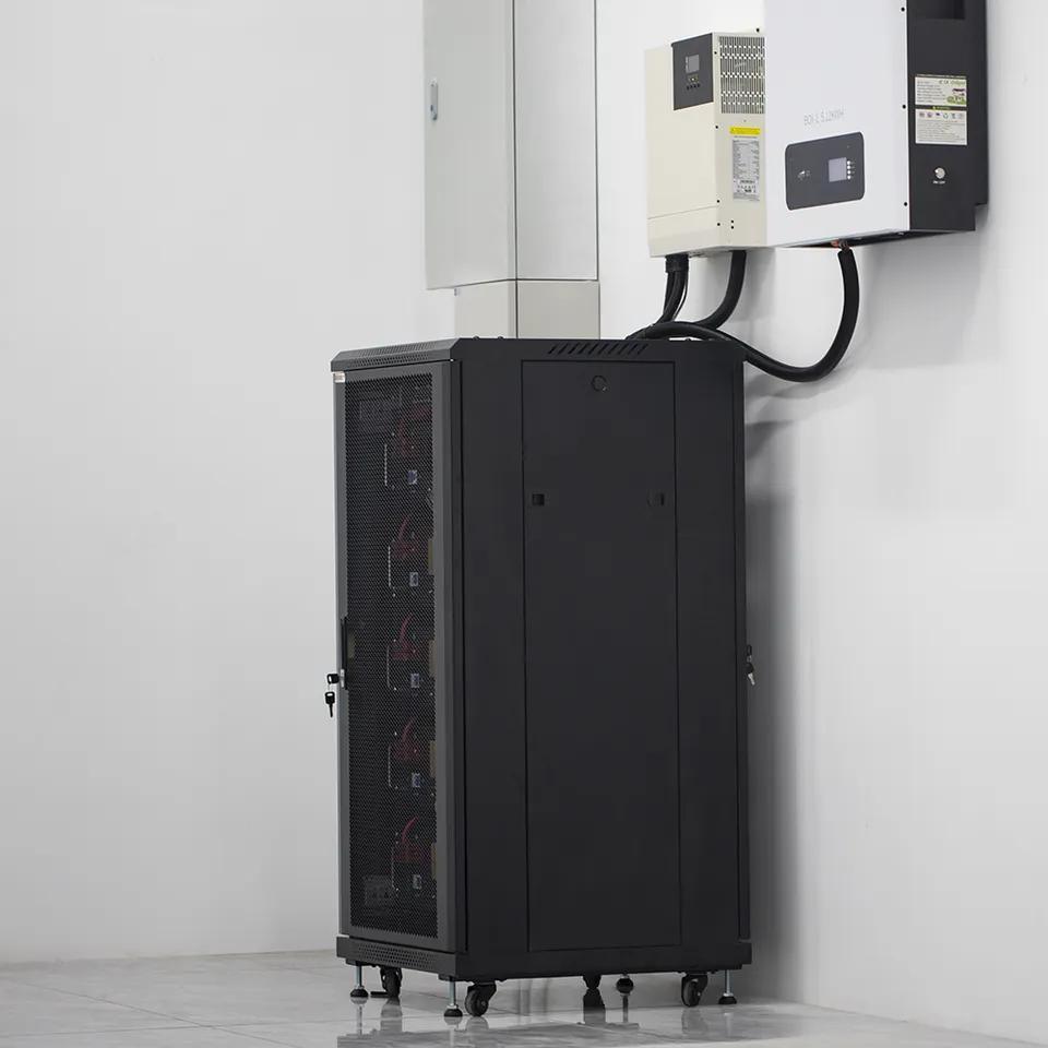 Hybrid Inverter System Battery Cabinet with High Voltage 51.2V 60V LiFePO4 Battery for Solar Applications