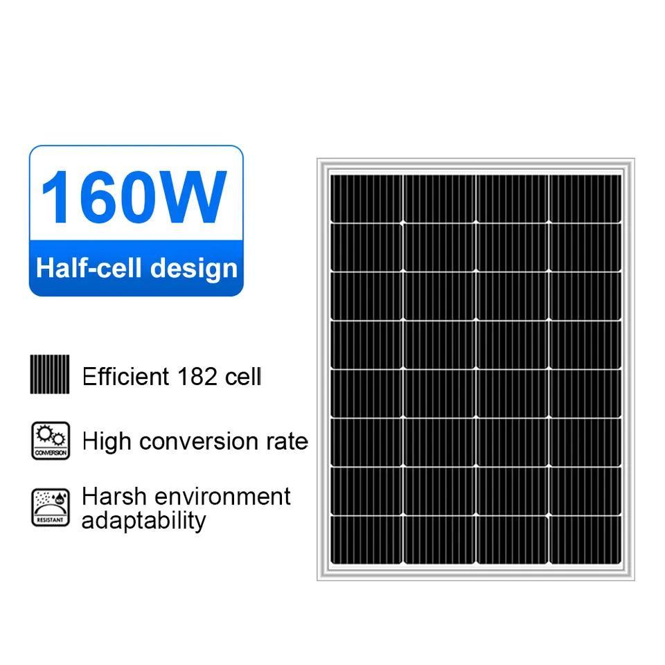 Mono Monocrystalline Black Photovoltaic Solares Paneles for Home Roof Mounting PV Solar Power Energy Module Panel System