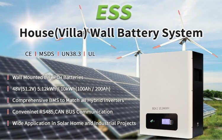 Home Energy Storage Batt10kwh Solar Home Battery 48V 200ah Wall-Mounted Household Energy Storage LiFePO4 Battery Pack