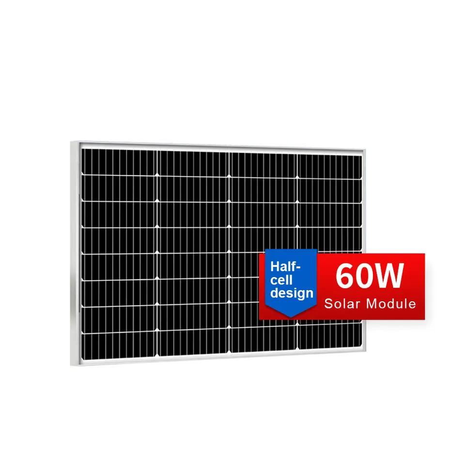 Home Solar Charging System 60W Single Crystal Silicon Charging Panel, Photovoltaic Module, Solar Panel