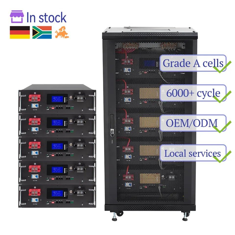 Hybrid Inverter System Battery Cabinet with High Voltage 51.2V 60V LiFePO4 Battery for Solar Applications