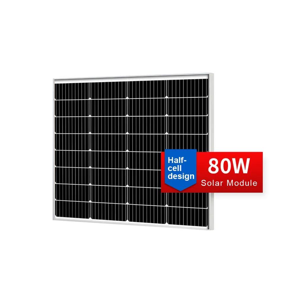 80W Monocrystalline Silicon Charging Panel Photovoltaic Module Solar Panel