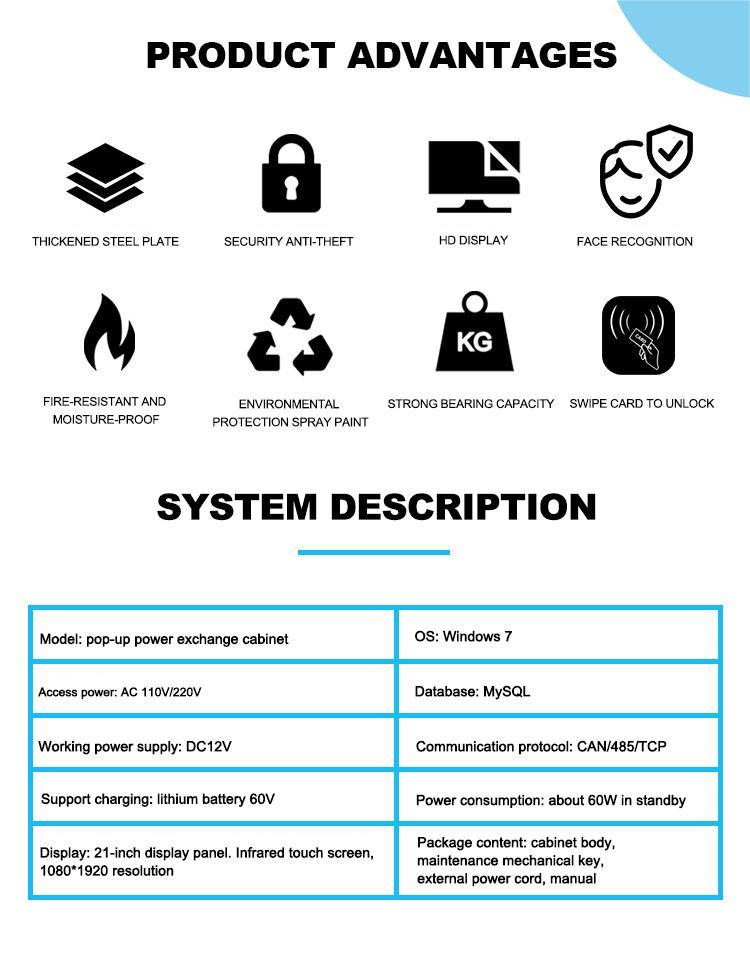 Battery Swap Module Electric Motorcycle Charging Station Electric Bike Charging Station Electric Scooter Charging Station